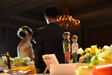 新婦様のお手紙 おふたりの人形も見守っております